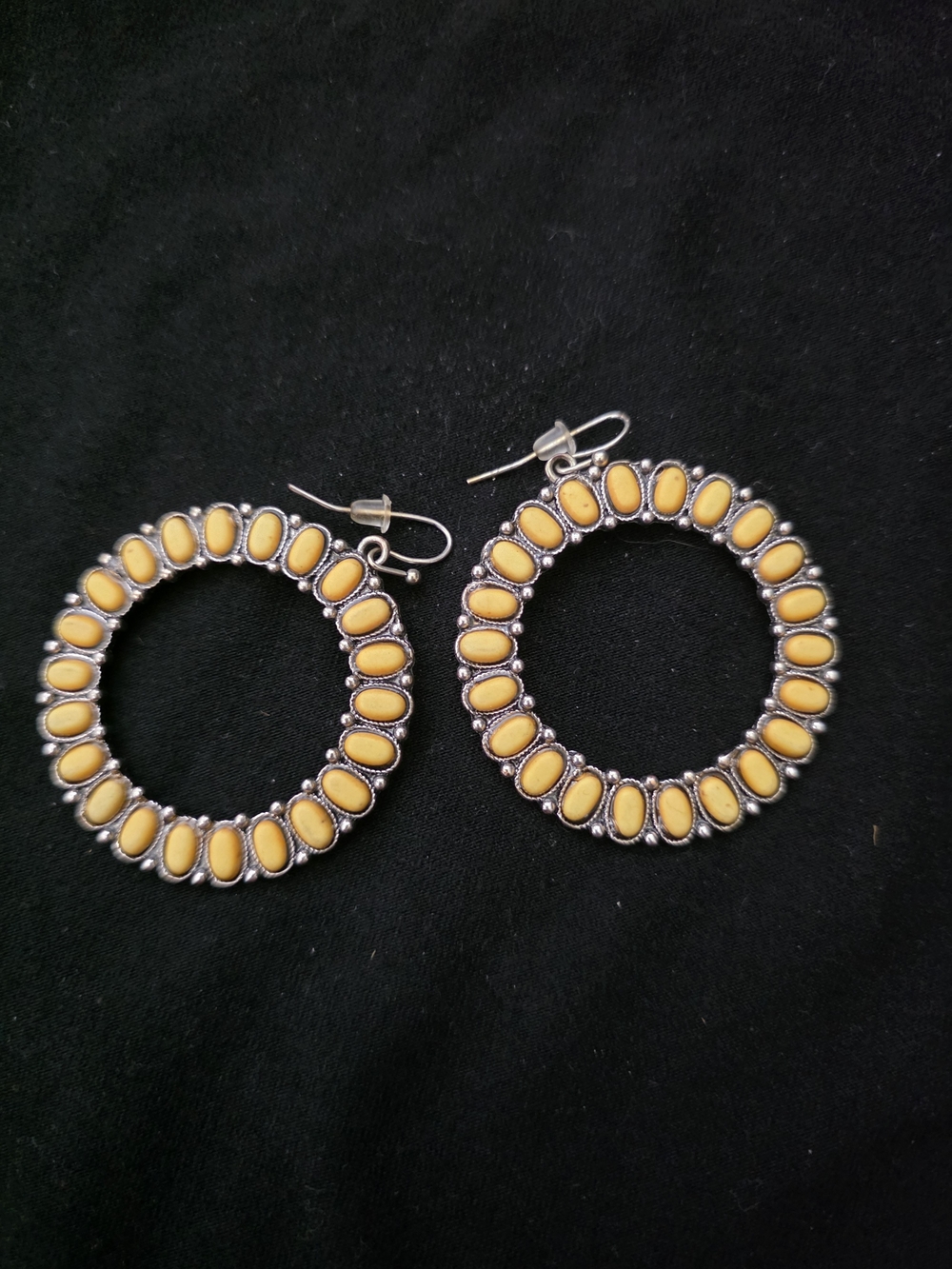 Yellow Bead Hoop Earrings - Women's Fashion Jewelry